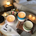 Ceramic Jar Scented Candle,SoyWax Smokeless AromaCup Modern TabletopDecor for Home Bedroom BirthdayWedding HolidayFragrance Gift