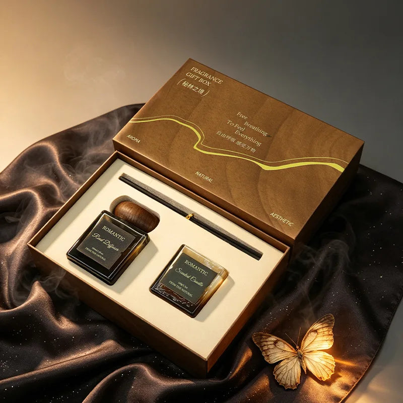 Vintage aromatherapy essential oil gift box set, high-end aromatherapy candle ornament, home fragrance for men